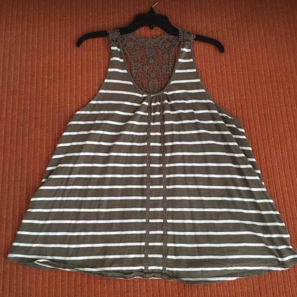 Olive green striped tank!